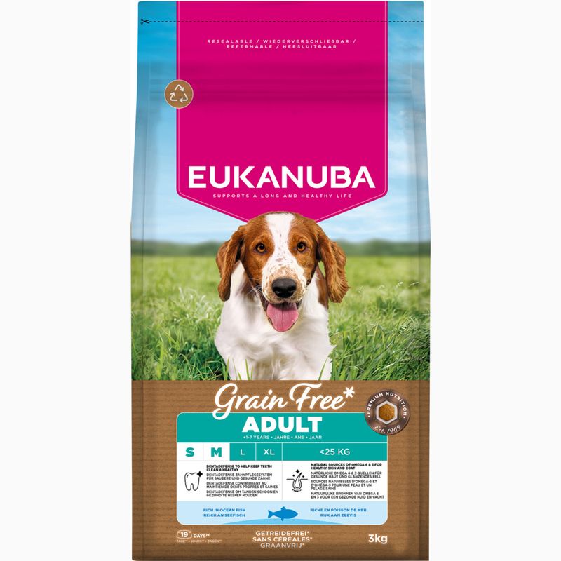 Eukanuba Grain Free Adult Small & Medium med havfisk