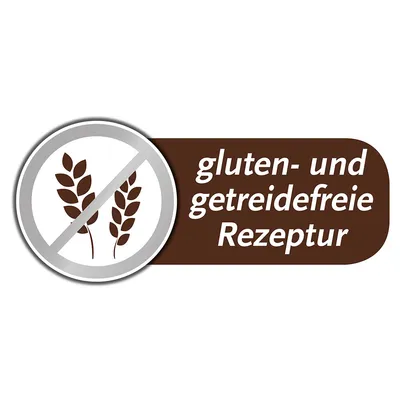 gluten- und getreidefreie Rezeptur (texte en allemand indiquant une recette sans gluten ni céréales)