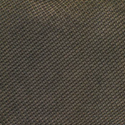 Nahaufnahme eines dunkelbraunen, grob gewebten Stoffmaterials mit strukturierter Oberfläche.