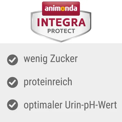 animonda INTEGRA PROTECT. Мало сахара, богат белком, оптимальный pH мочи.