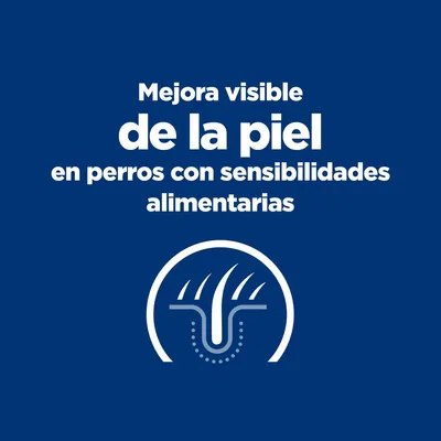 Mejora visible de la piel en perros con sensibilidades alimentarias