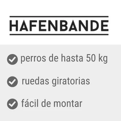 HAFENBANDE, perros de hasta 50 kg, ruedas giratorias, fácil de montar HAFENBANDE, perros de hasta 50 kg, ruedas giratorias, fácil de montar