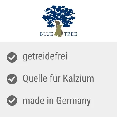Blue Tree. Getreidefrei, Quelle für Kalzium, made in Germany.