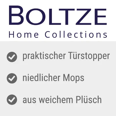 Boltze Home Collections. Praktischer Türstopper, niedlicher Mops, aus weichem Plüsch.