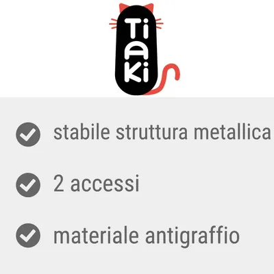 Tiaki, stabile struttura metallica, 2 accessi, materiale antigraffio