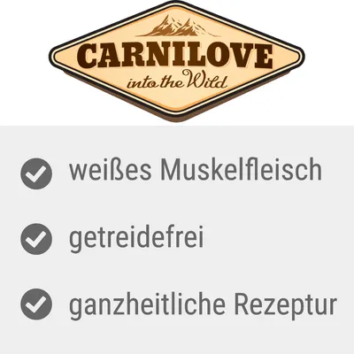 Carnilove into the Wild. Белое мышечное мясо, без зерна, комплексная рецептура.