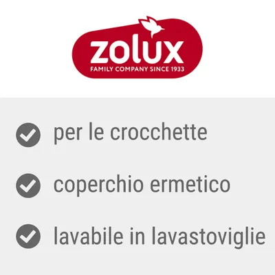 zolux FAMILY COMPANY SINCE 1933, per le crocchette, coperchio ermetico, lavabile in lavastoviglie