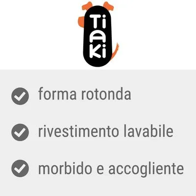Tiaki. forma rotonda, rivestimento lavabile, morbido e accogliente
