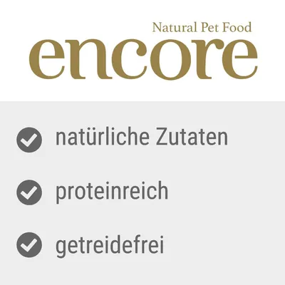Natural Pet Food von Encore. Eigenschaften: natürliche Zutaten, proteinreich, getreidefrei.