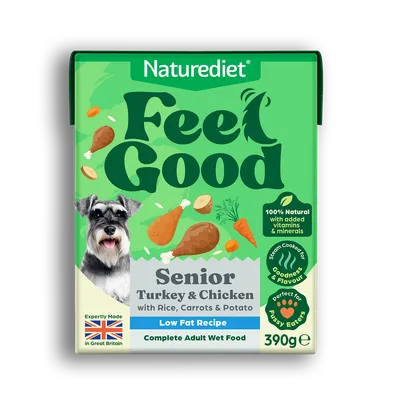 Naturediet Feel Good Senior Lite - Turkey & Chicken - 18 x 390g Naturediet Feel Good Senior Lite - Turkey & Chicken - 18 x 390g