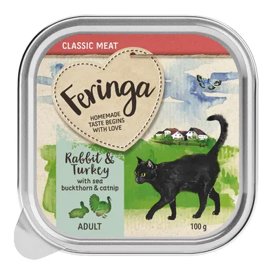 Feringa Classic Meat. Rabbit & Turkey with sea buckthorn and catnip. For adult cats, 100g.