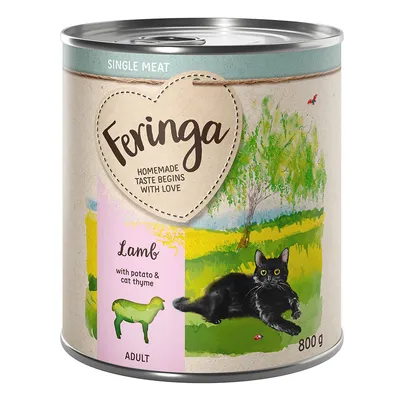 Feringa Single Meat Lam met aardappel en kattenkruid, adult, 800 g. Opschrift: Homemade taste begint met liefde. Feringa Single Meat Lam met aardappel en kattenkruid, adult, 800 g. Opschrift: Homemade taste begint met liefde.