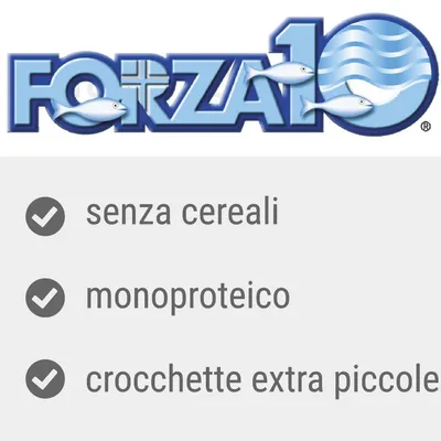 Forza10, senza cereali, monoproteico, crocchette extra piccole