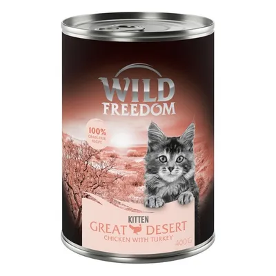 Wild Freedom Kitten Great Desert, kip met kalkoen, 100% graanvrij recept, 400g blik.