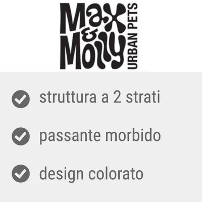 Max & Molly Urban Pets, struttura a 2 strati, passante morbido, design colorato