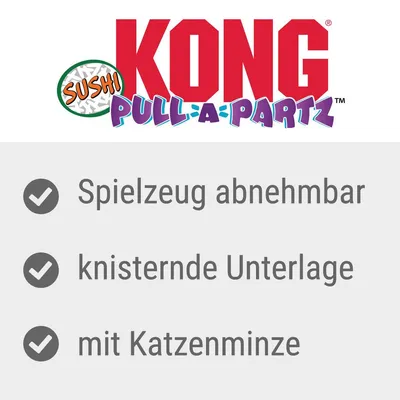 KONG Sushi Pull-A-Partz. Игрушка съемная, шуршащая подложка, с кошачьей мятой.