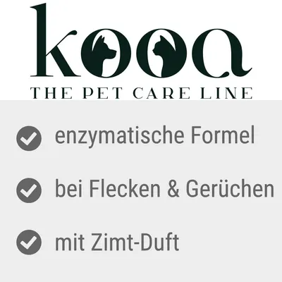 kooa. Enzymatische Formel, wirksam bei Flecken und Gerüchen, mit Zimt-Duft.