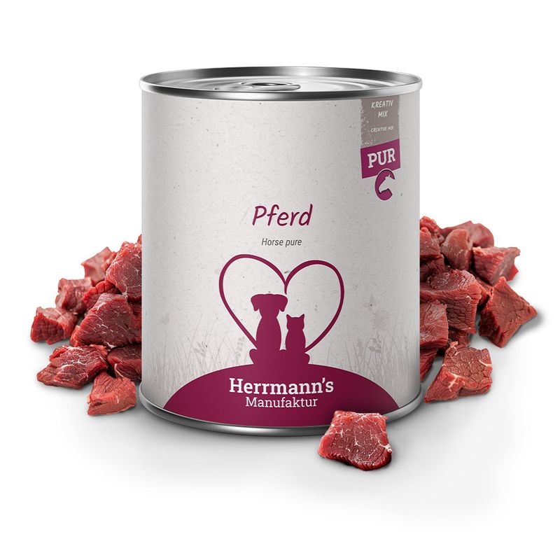 Lot Herrmann's Pure Viande / Pure Viande Bio 24 x 800 g pour chien et chat