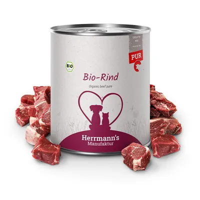 Herrmann's Bio Carne pura / Carne pura Bio 6 x 800 g umido per cani e gatti
