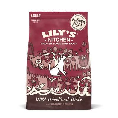 Adult grain free recipe with proper meat, wild woodland walk flavour containing duck, salmon and venison. Proper food for dogs. Adult grain free recipe with proper meat, wild woodland walk flavour containing duck, salmon and venison. Proper food for dogs.