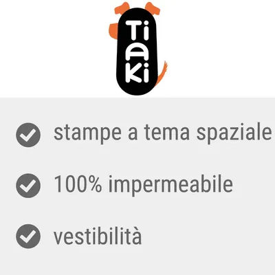 Tiaki, stampe a tema spaziale, 100% impermeabile, vestibilità