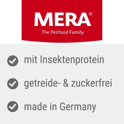 MERA. Mit Insektenprotein, getreide- und zuckerfrei, made in Germany.