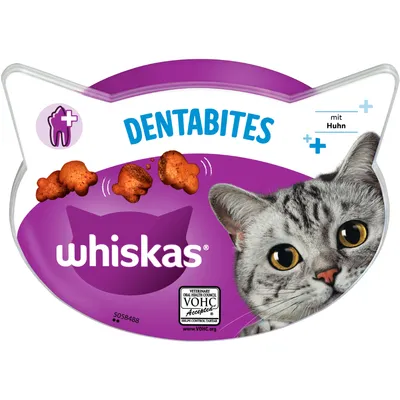 Whiskas Dentabites with chicken. VOHC certified for dental care in cats.