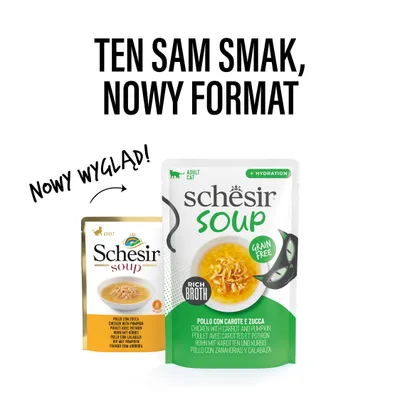 Schesir Cat Soup, zupa dla kota, 12 x 40 g w saszetkach
