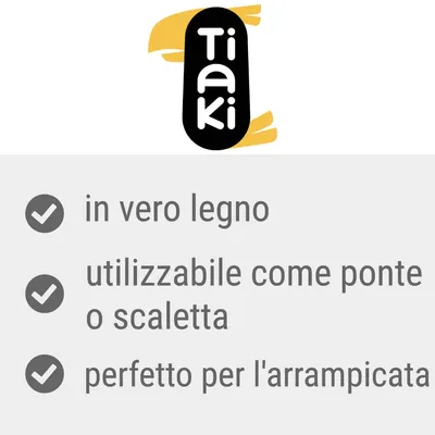 Tiaki. In vero legno, utilizzabile come ponte o scaletta, perfetto per l'arrampicata.