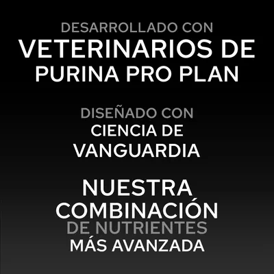 Desarrollado junto con veterinarios de Purina Pro Plan, formulado con ciencia moderna, nuestra combinación de nutrientes más avanzada. Desarrollado junto con veterinarios de Purina Pro Plan, formulado con ciencia moderna, nuestra combinación de nutrientes más avanzada.