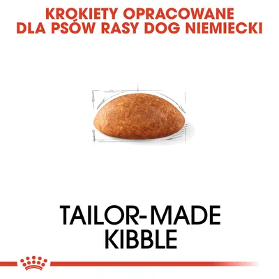 Krokiety opracowane dla psów rasy dog niemiecki. Tailor-made kibble.