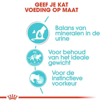 Geef je kat voeding op maat: balans van mineralen in de urine, voor behoud van het ideale gewicht, voor de instinctieve voorkeur.