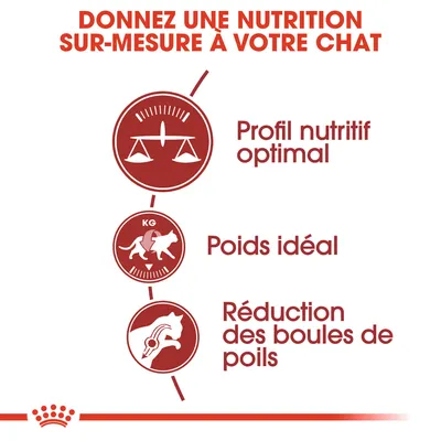 Donnez une nutrition sur-mesure à votre chat : profil nutritif optimal, poids idéal, réduction des boules de poils.