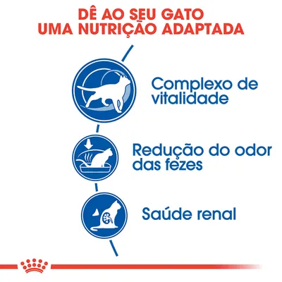 Dê ao seu gato uma nutrição adaptada: complexo de vitalidade, redução do odor das fezes, saúde renal.