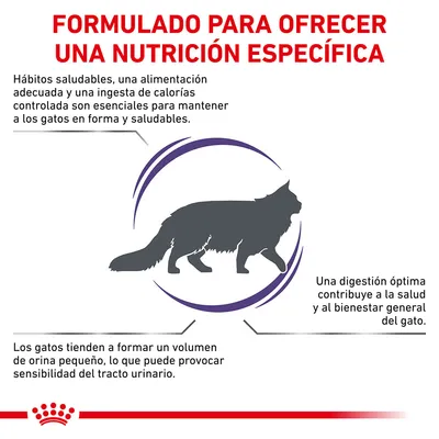 FORMULADO PARA OFRECER UNA NUTRICIÓN ESPECÍFICA. Hábitos saludables, alimentación adecuada y control de calorías mantienen a los gatos sanos. Digestión óptima y sensibilidad urinaria mencionadas.