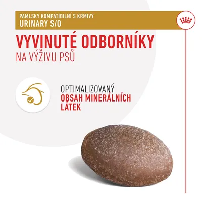 Pamlsky kompatibilní s krmivy URINARY S/O, vyvinuté odborníky na výživu psů, optimalizovaný obsah minerálních látek. Zobrazen jeden pamlsek.