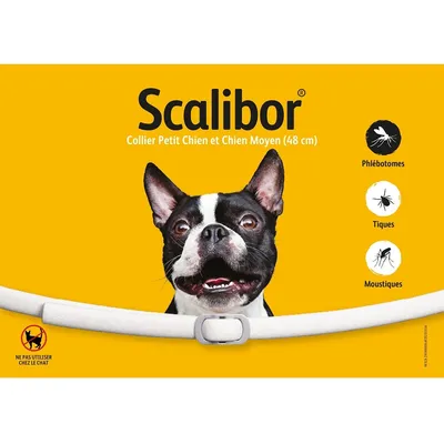 Scalibor Collier Petit Chien et Chien Moyen (48 cm), phlébotomes, tiques, moustiques. Ne pas utiliser chez le chat.