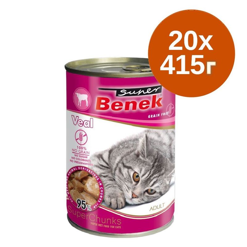 Икономична опаковка Super Benek Chunks без зърно 20 x 415 г
