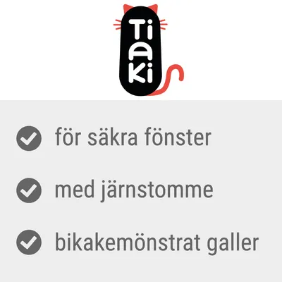 Tiaki, för säkra fönster, med järnstomme, bikakemönstrat galler