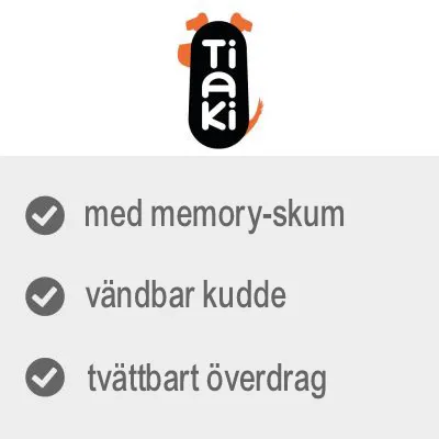 Tiaki med memory-skum, vändbar kudde, tvättbart överdrag