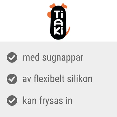 Tiaki. med sugnappar, av flexibelt silikon, kan frysas in