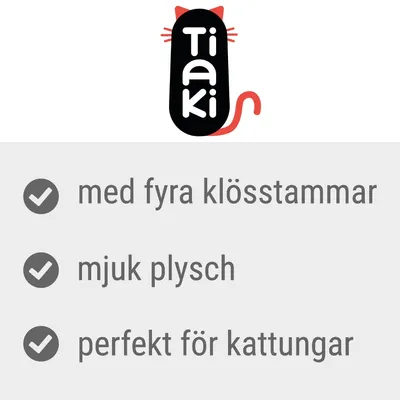 Tiaki, med fyra klösstammar, mjuk plysch, perfekt för kattungar