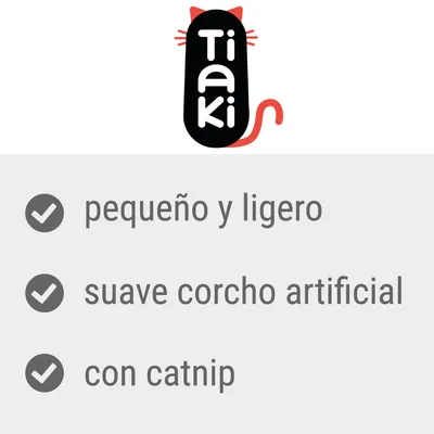 Tiaki. pequeño y ligero, suave corcho artificial, con catnip