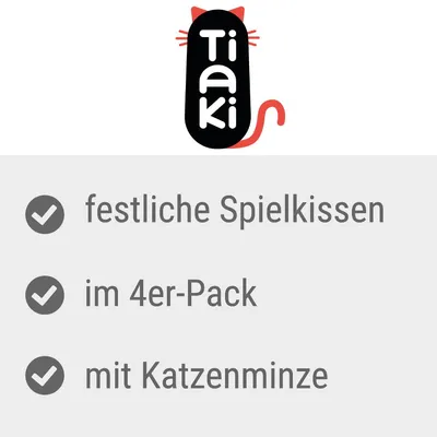 Tiaki festliga lekdynor, 4-pack, med kattmynta.