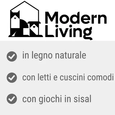 Modern Living. in legno naturale, con letti e cuscini comodi, con giochi in sisal