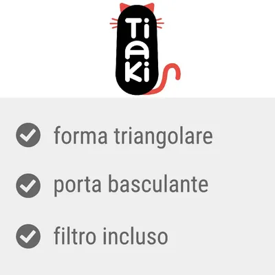 Tiaki, forma triangolare, porta basculante, filtro incluso