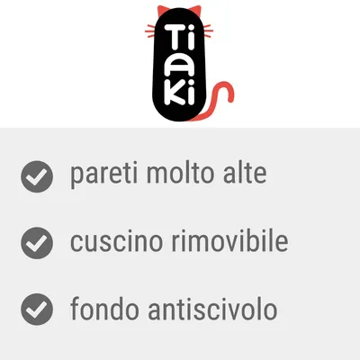 Tiaki. pareti molto alte, cuscino rimovibile, fondo antiscivolo Tiaki. pareti molto alte, cuscino rimovibile, fondo antiscivolo