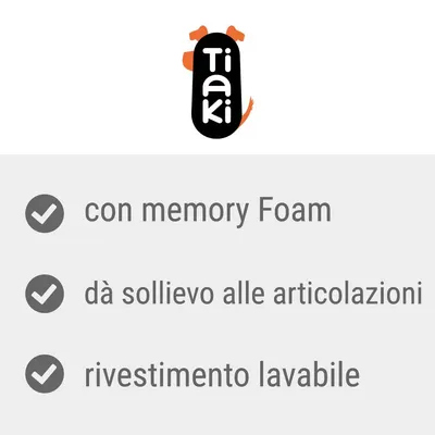 Tiaki, con memory Foam, dà sollievo alle articolazioni, rivestimento lavabile