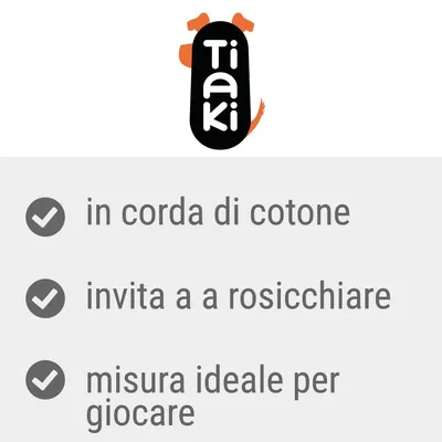 Tiaki. In corda di cotone, invita a rosicchiare, misura ideale per giocare.