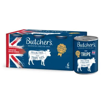 Butcher's Grain Free Tripe Mix 6 x 400g - Mixed Pack Butcher's Grain Free Tripe Mix 6 x 400g - Mixed Pack